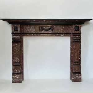 Regency Style Mantel in Rouge Marble & Slate Mouldings