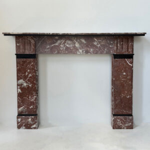 Classic Flat Victorian Mantel in French Rouge Royale Marble