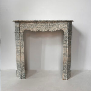 19th Century Louis XV Pompadour Mantel in Vert D'Estours Marble