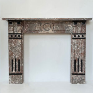 Edwardian Fluted Corbel Mantel in Rouge Marble