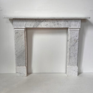 Original Victorian Carrara Marble Mantel with Straight Frieze