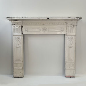 Late Victorian-Edwardian Cast Iron Mantel with Central Patera Motif