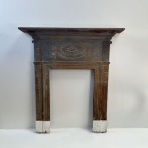 Antique Cast Iron Mantel with Classical Georgian Urn Central Motif