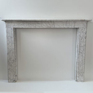 Original Georgian Mantel in Fine Veined Carrara Marble Fluted Panels to Jambs and Frieze